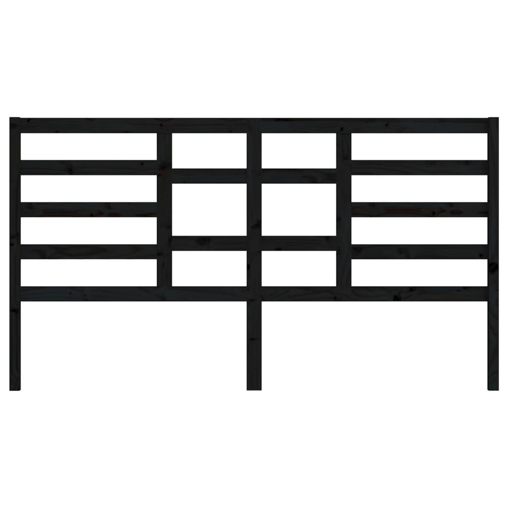 Bed Headboard Black 186 cm Solid Wood Pine