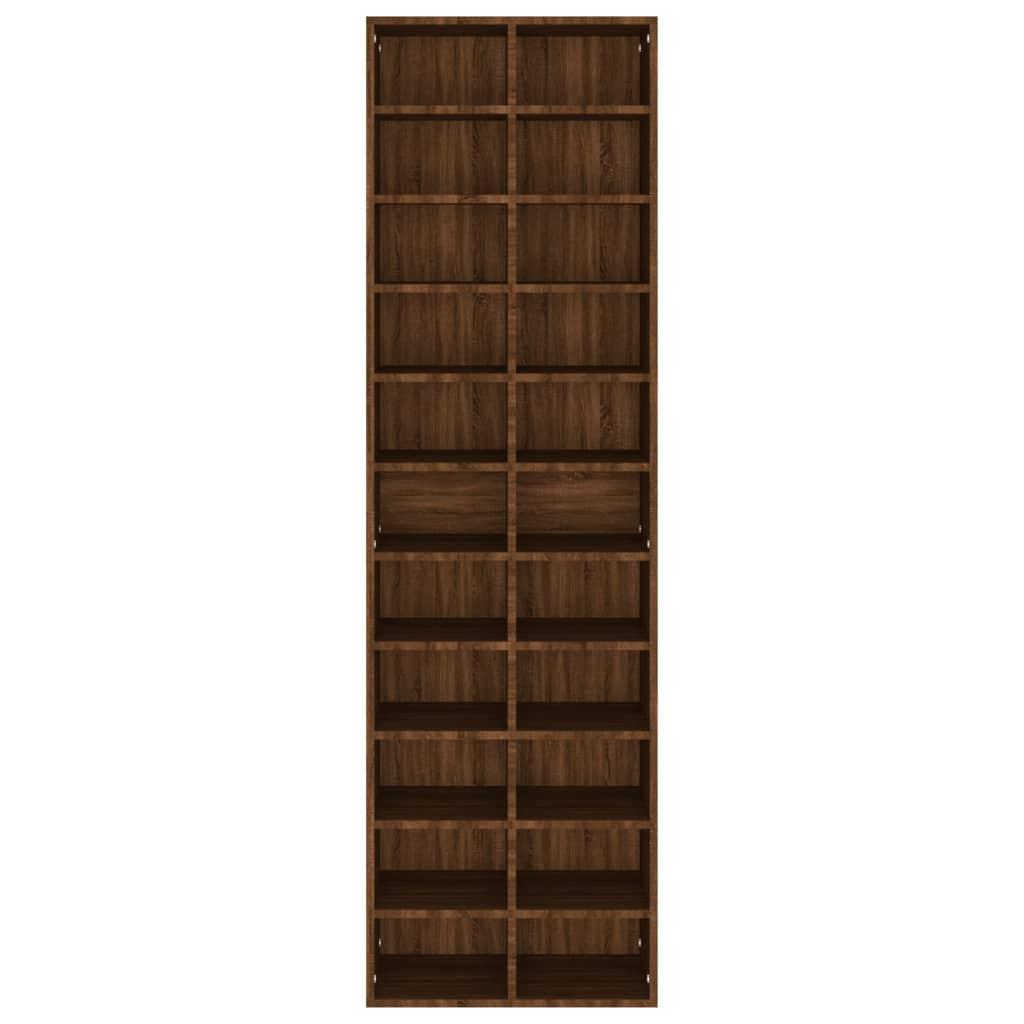 Shoe Cabinet Brown Oak 54x34x183 cm Engineered Wood