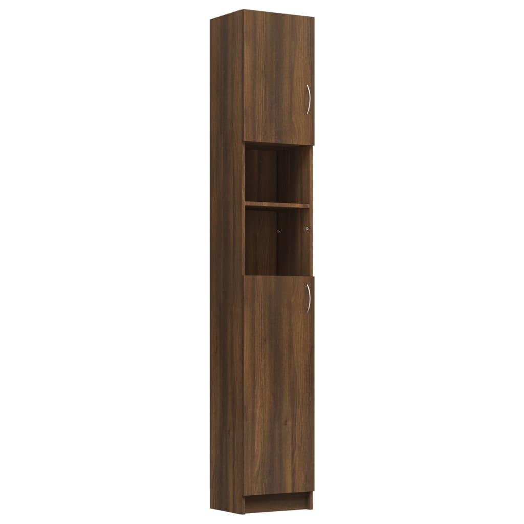 Bathroom Cabinet Brown Oak 32x25.5x190 cm Engineered Wood