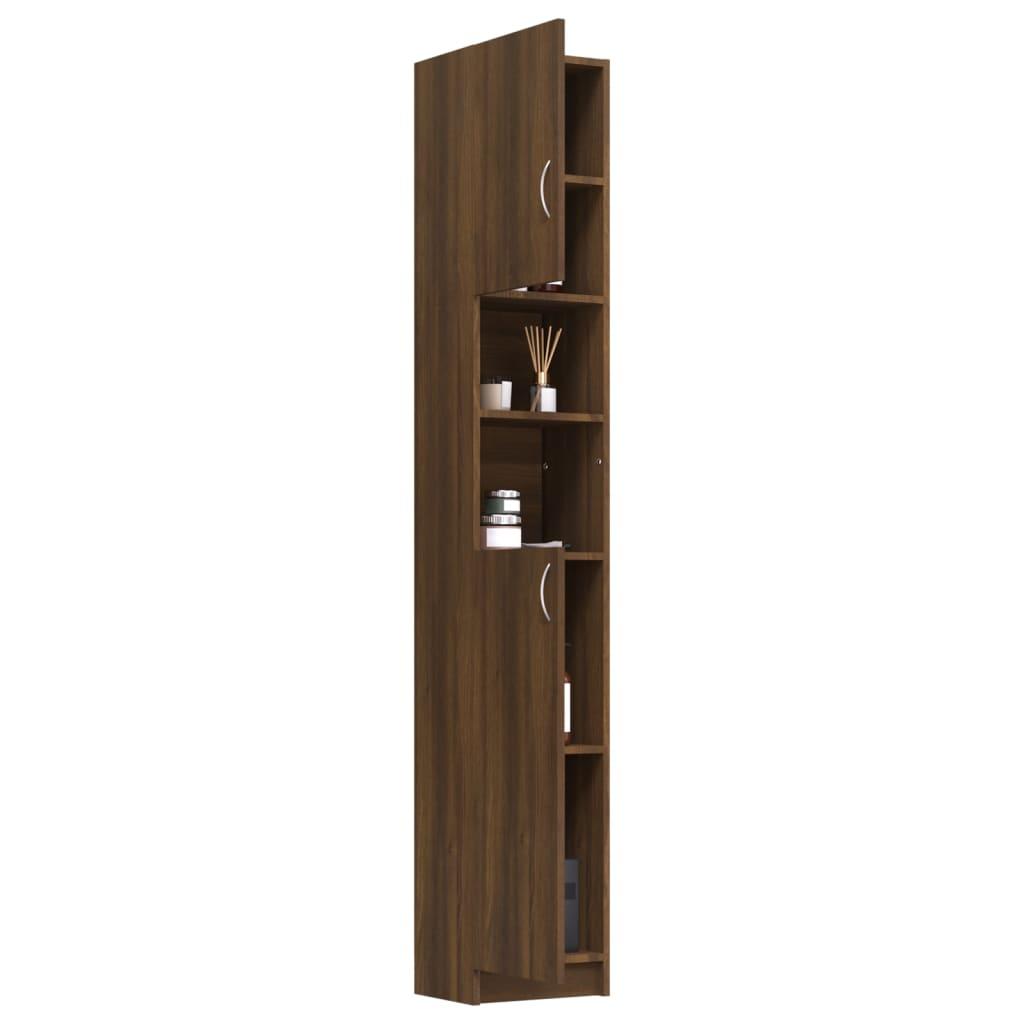 Bathroom Cabinet Brown Oak 32x25.5x190 cm Engineered Wood