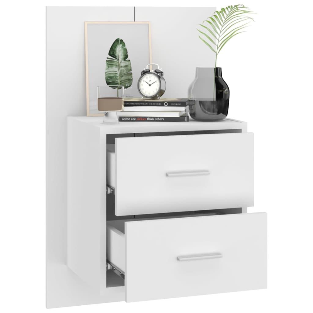 Wall-mounted Bedside Cabinets 2 pcs White