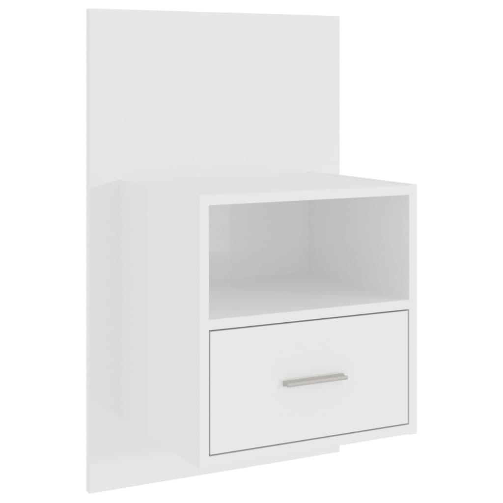 Wall-mounted Bedside Cabinets 2 pcs High Gloss White