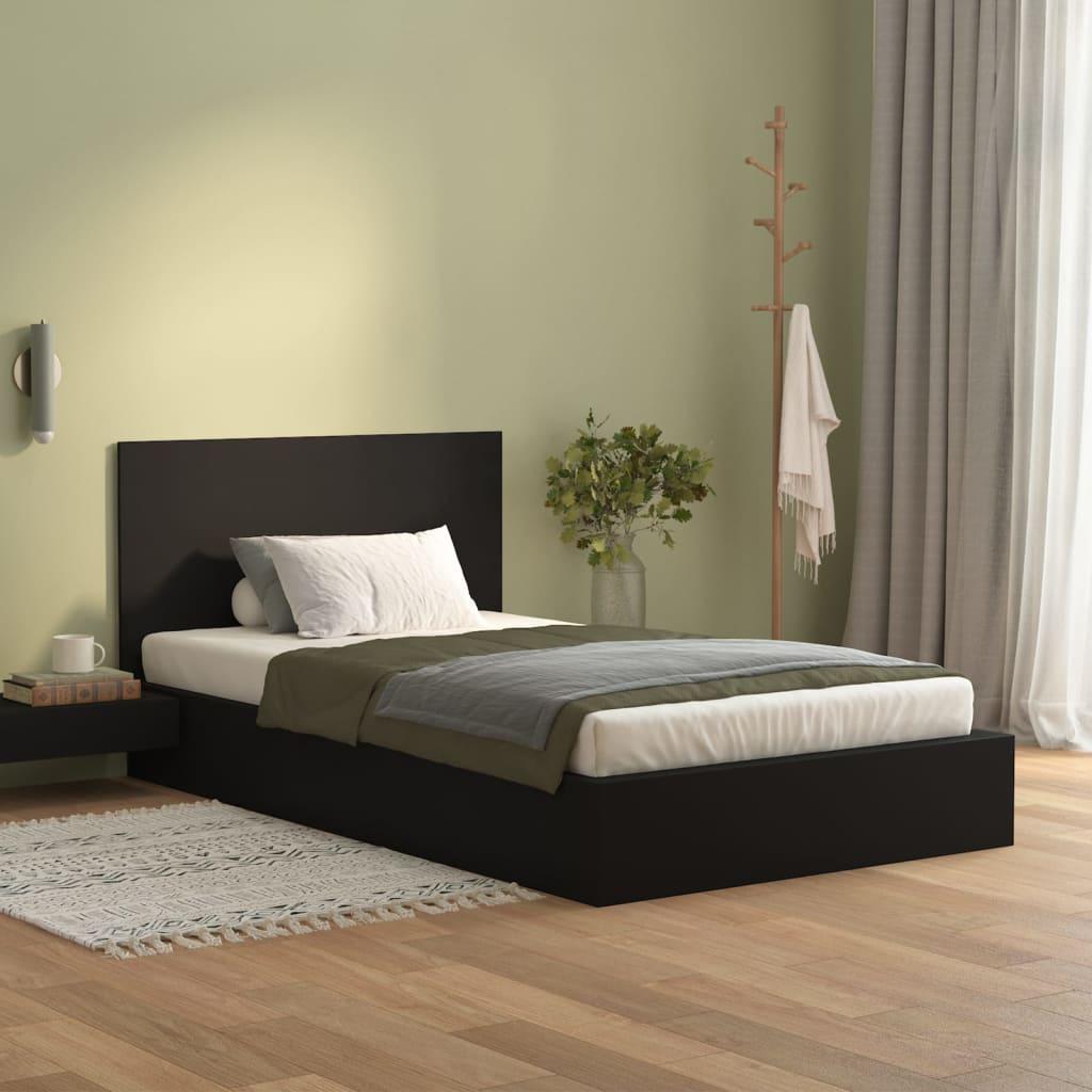 Bed Headboard Black 120 cm Engineered Wood