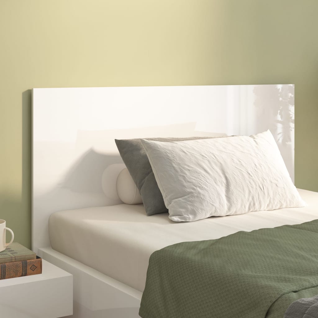 Bed Headboard High Gloss White 120x1.5x80 cm Engineered Wood