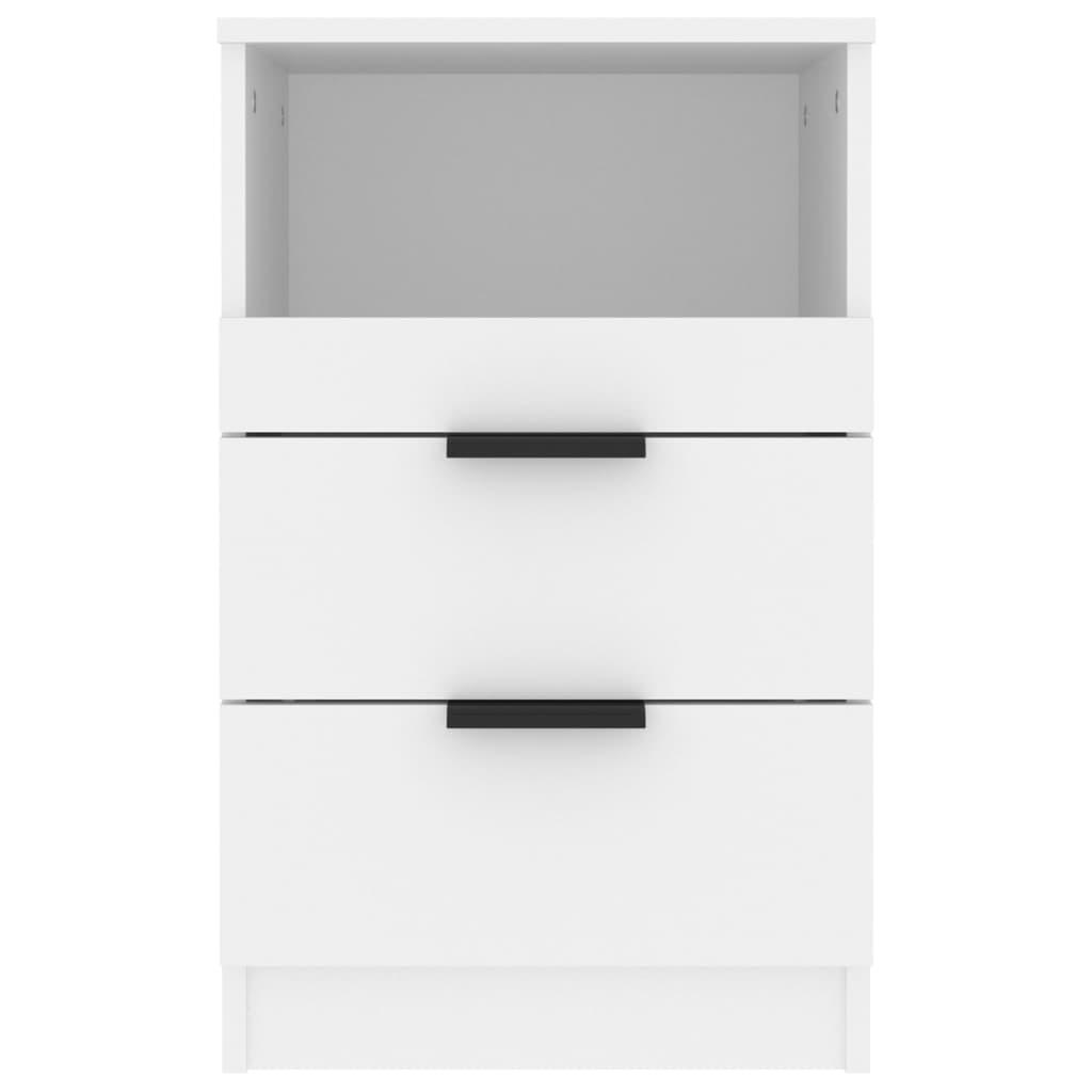 Bedside Cabinet White Engineered Wood