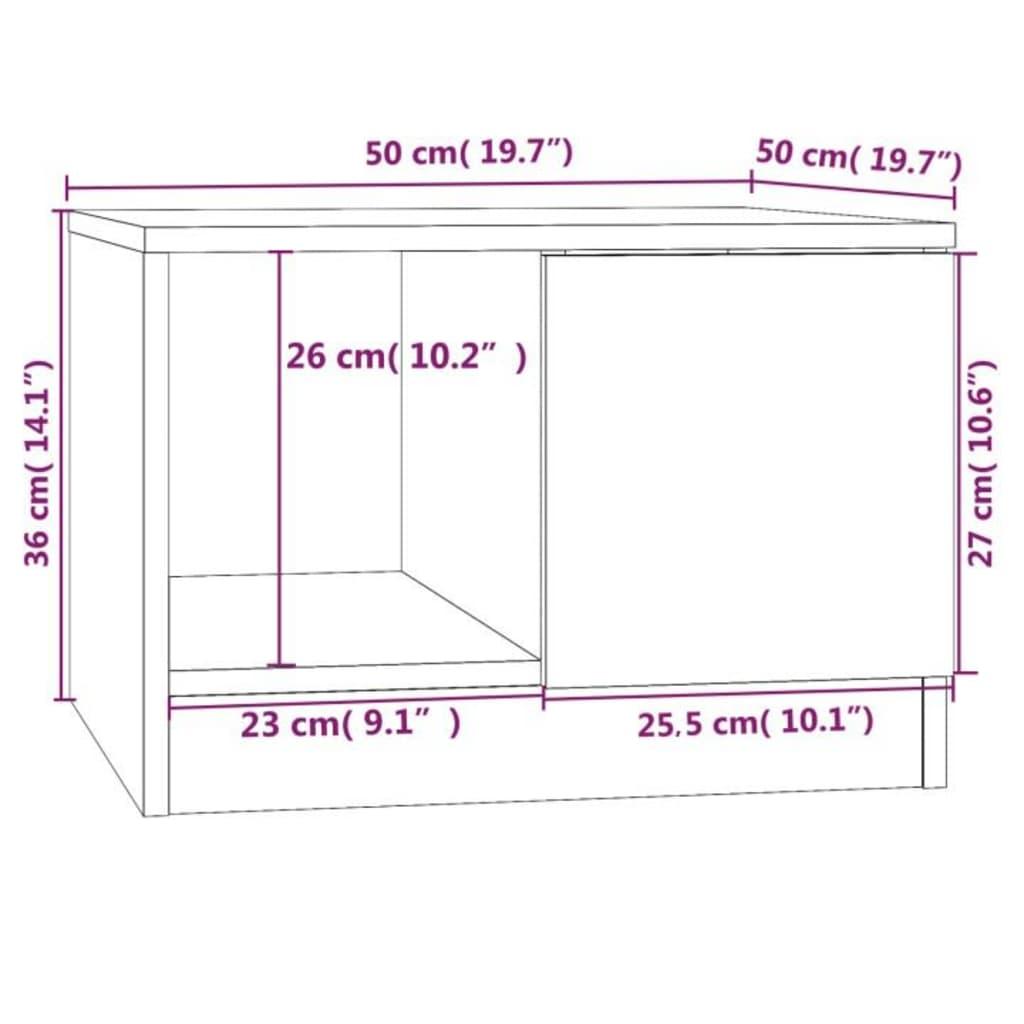 Coffee Table White 50x50x36 cm Engineered Wood