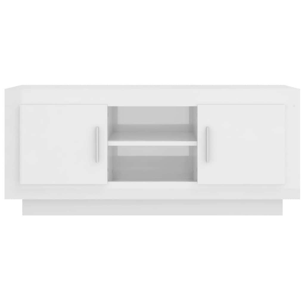 TV Cabinet High Gloss White 102x35x45 cm Engineered Wood