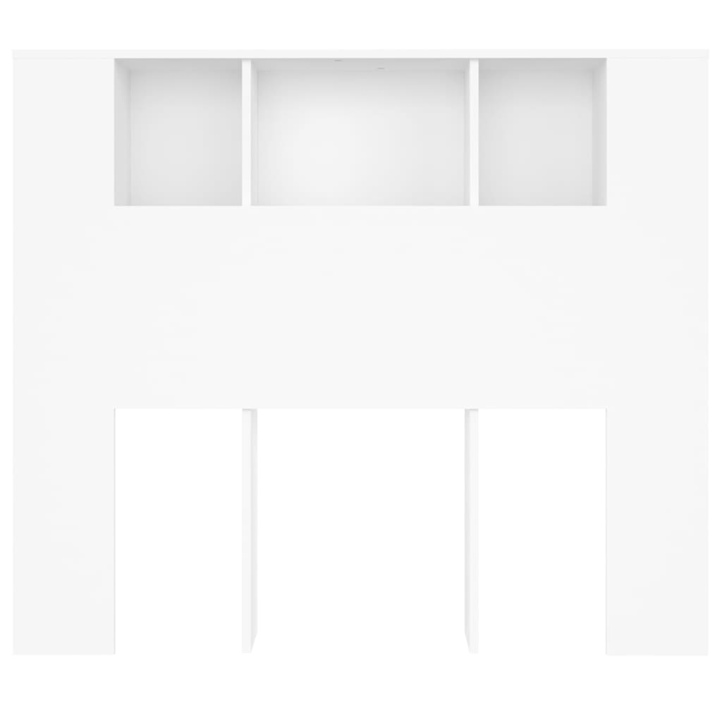 Headboard Cabinet White 120x18.5x102.5 cm