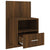 Wall-mounted Bedside Cabinet Brown Oak