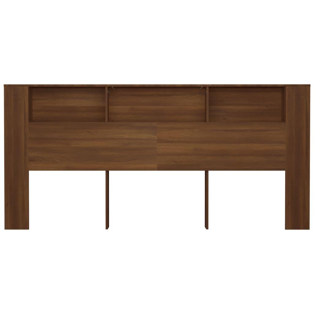 Headboard Cabinet Brown Oak 220 cm