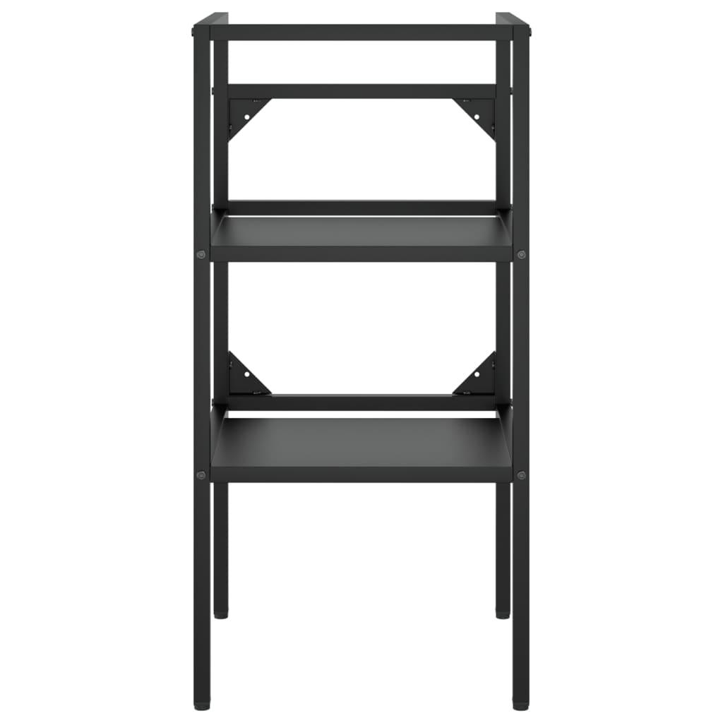 Bathroom Washbasin Frame with Built-in Basin Black Iron