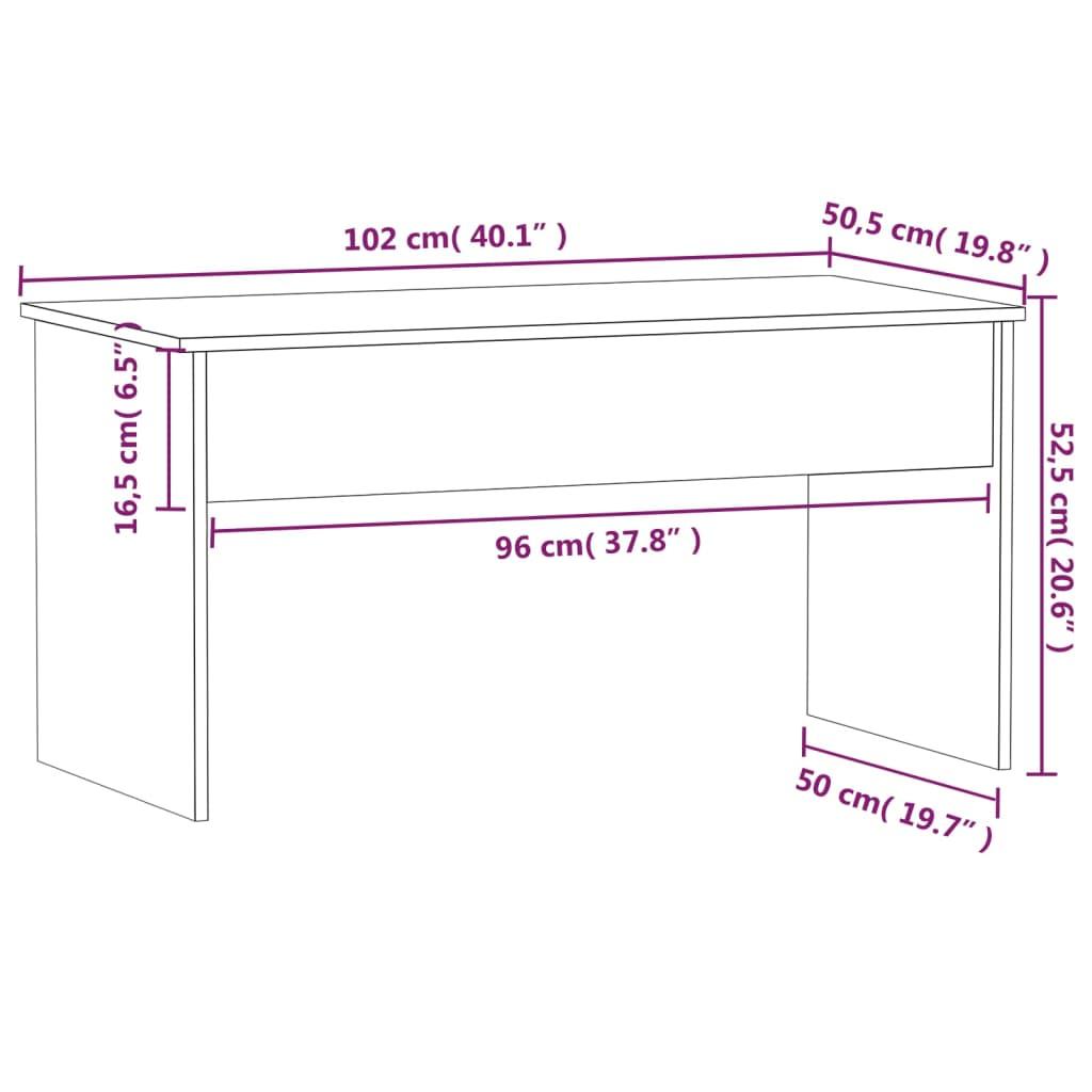 Coffee Table White 102x50.5x52.5 cm Engineered Wood