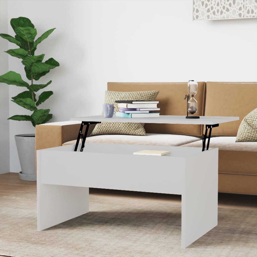Coffee Table White 80x50.5x41.5 cm Engineered Wood