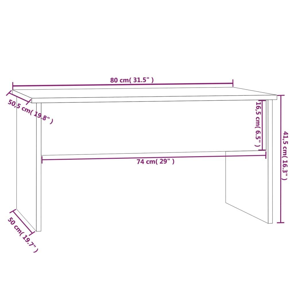 Coffee Table Concrete Grey 80x50.5x41.5 cm Engineered Wood