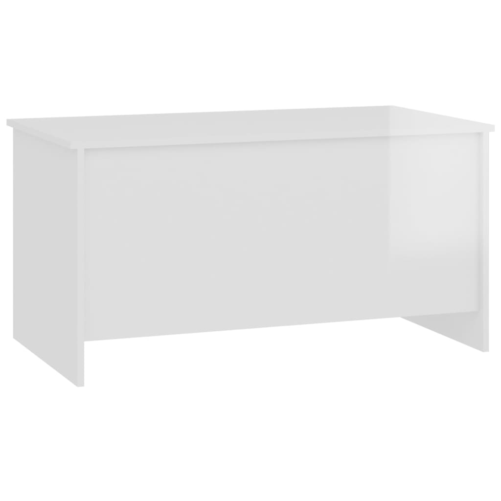 Coffee Table High Gloss White 102x55.5x52.5 cm Engineered Wood
