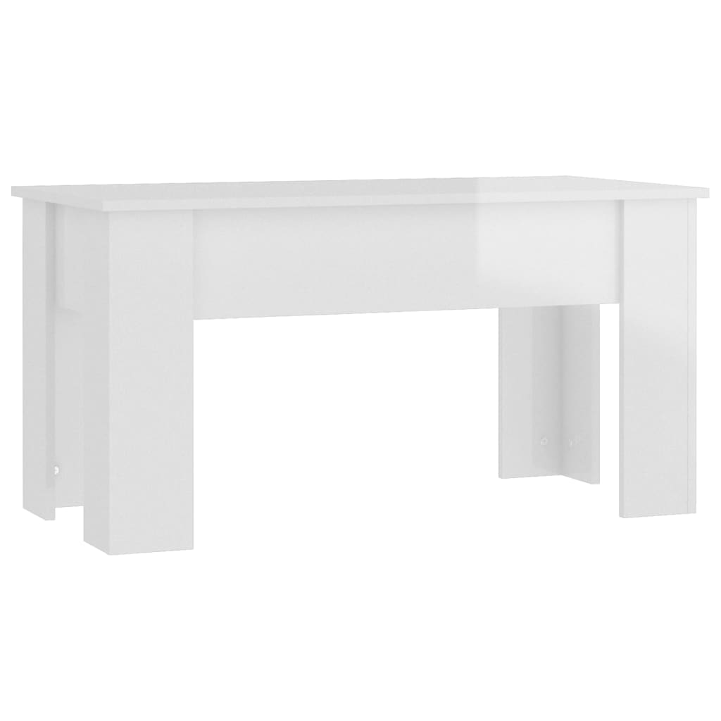 Coffee Table High Gloss White 101x49x52 cm Engineered Wood