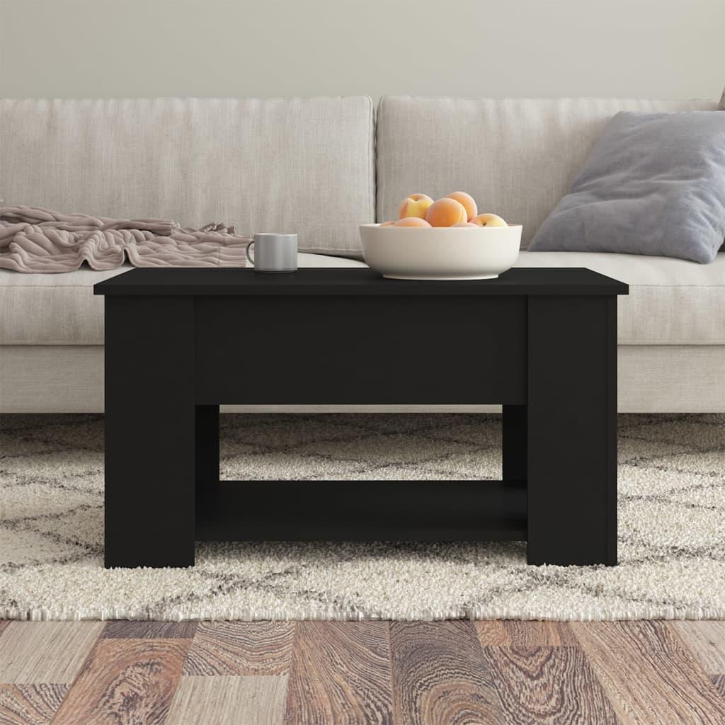 Coffee Table Black 79x49x41 cm Engineered Wood