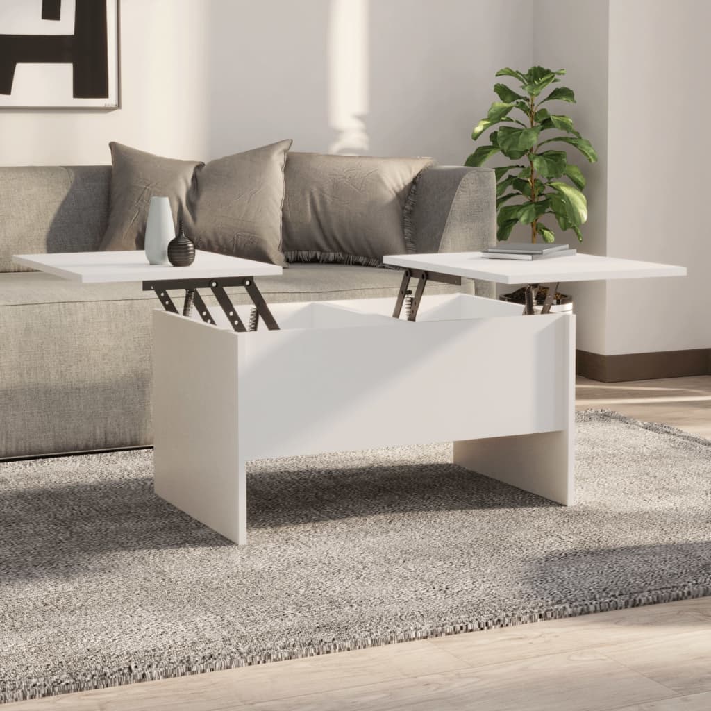 Coffee Table White 80x50x42.5 cm Engineered Wood