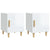 Bedside Cabinets 2 pcs High Gloss White Engineered Wood