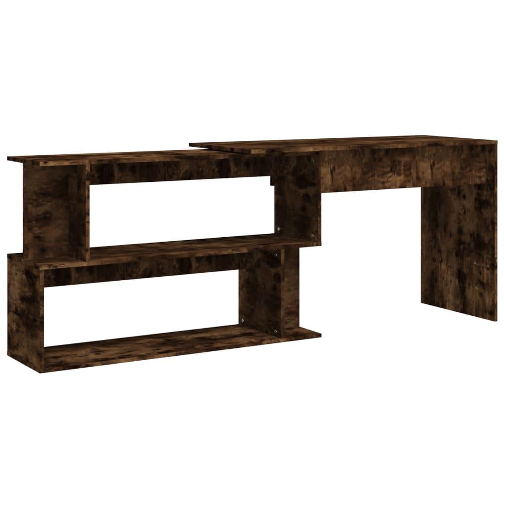 Corner Desk Smoked Oak 200x50x76 cm Engineered Wood