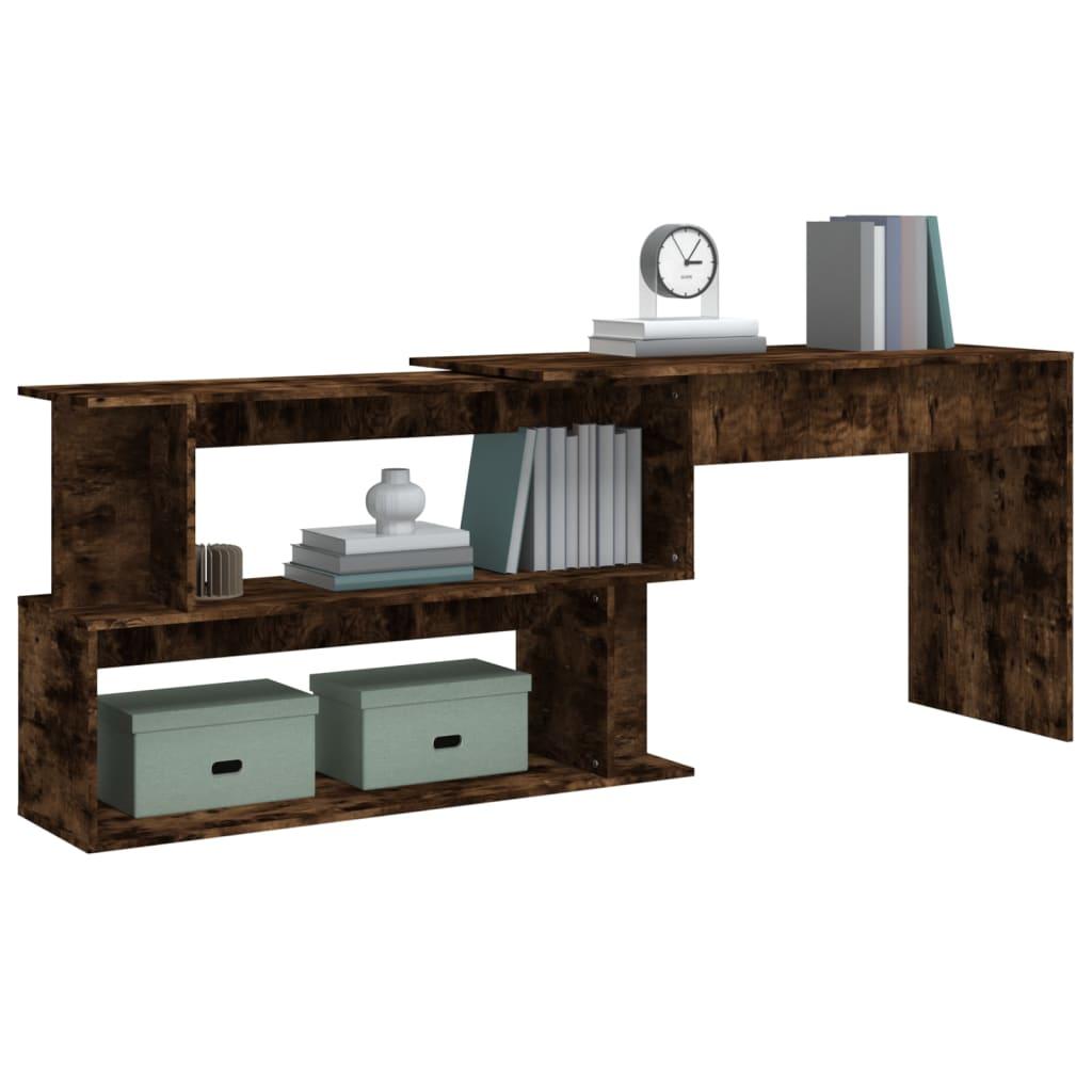 Corner Desk Smoked Oak 200x50x76 cm Engineered Wood