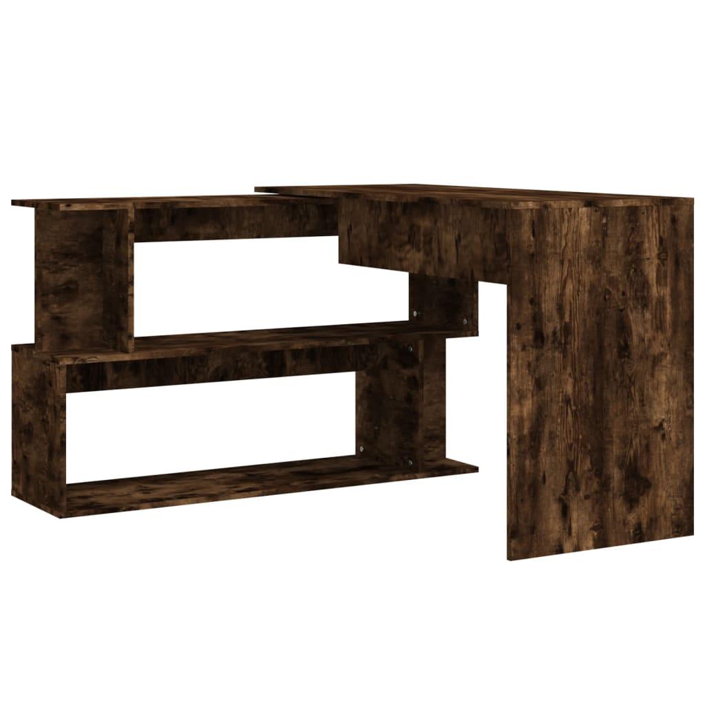 Corner Desk Smoked Oak 200x50x76 cm Engineered Wood