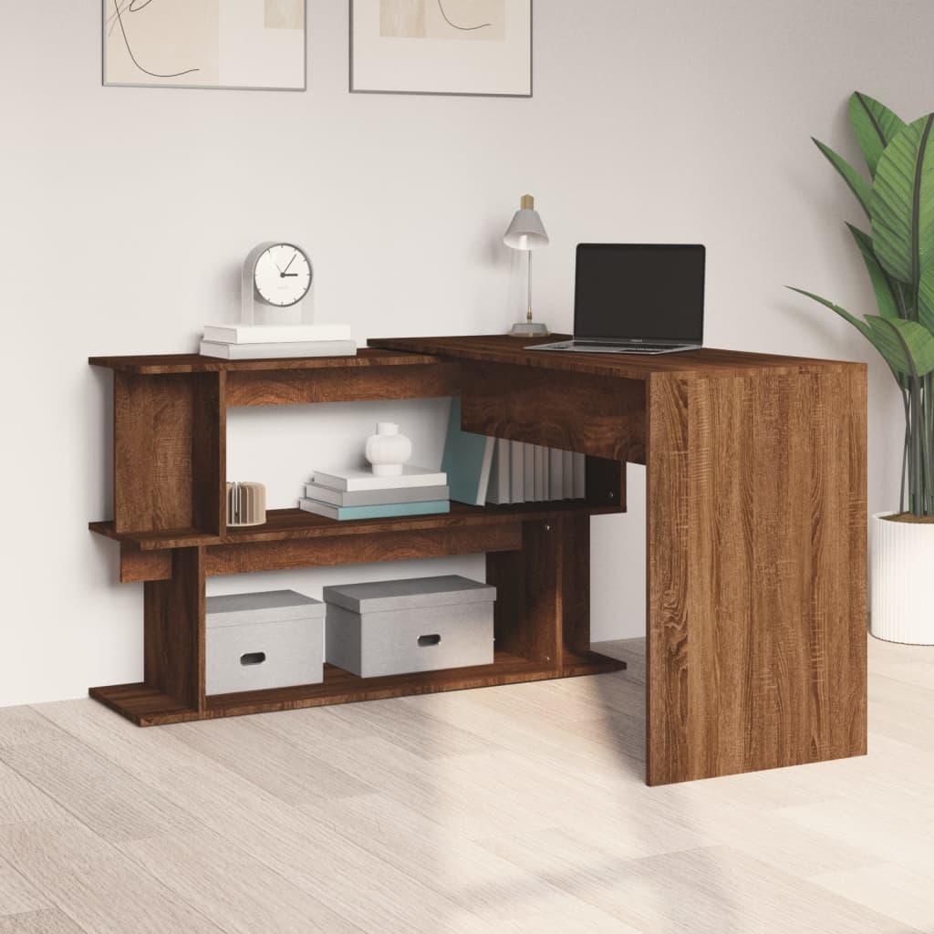 Corner Desk Brown Oak 200x50x76 cm Engineered Wood