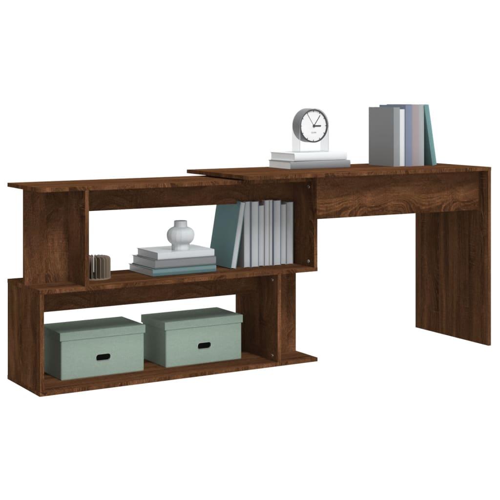Corner Desk Brown Oak 200x50x76 cm Engineered Wood