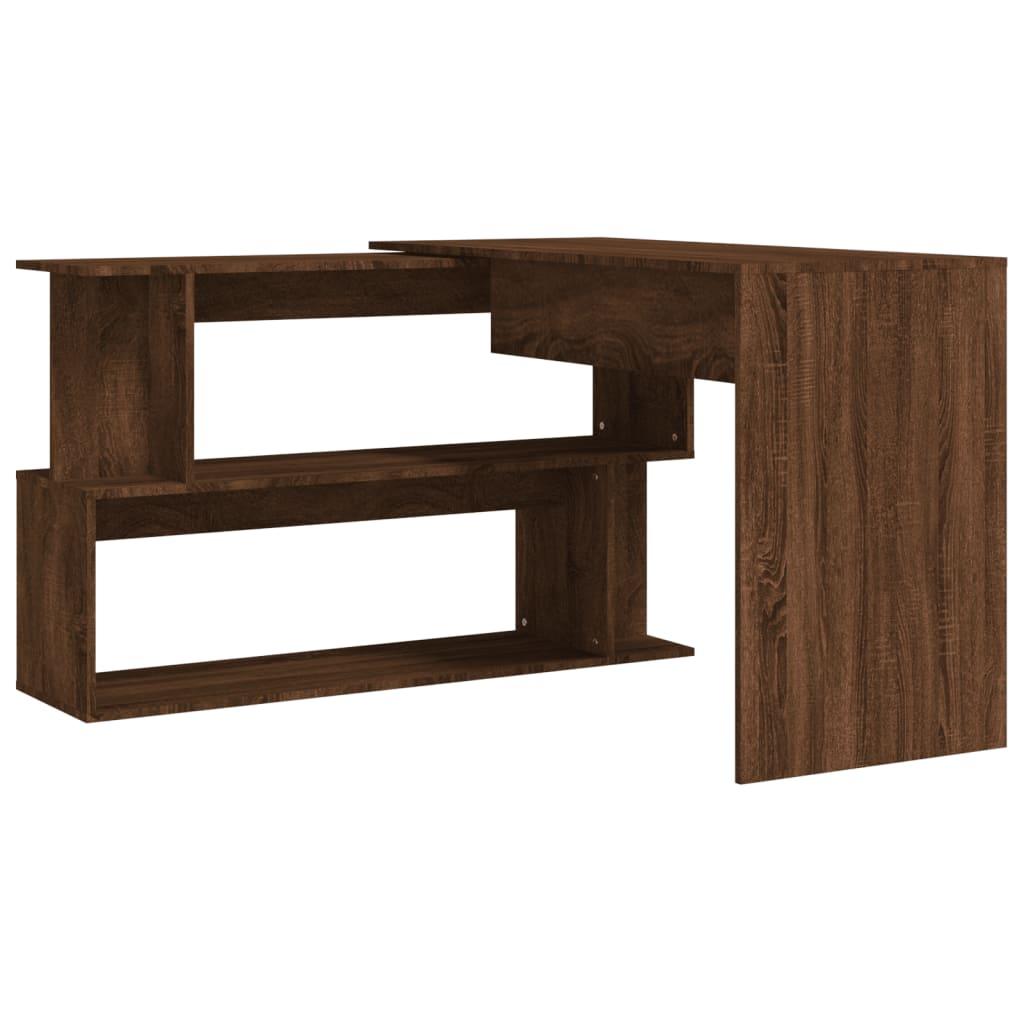 Corner Desk Brown Oak 200x50x76 cm Engineered Wood