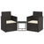 3 Piece Outdoor Sofa Set with Cushions Black Poly Rattan