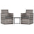 3 Piece Outdoor Lounge Set with Cushions Poly Rattan Grey