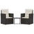 3 Piece Outdoor Lounge Set with Cushions Poly Rattan Black