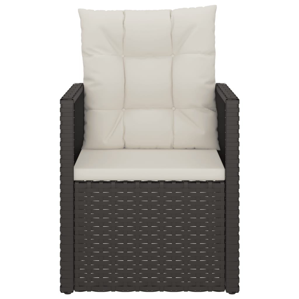3 Piece Outdoor Lounge Set with Cushions Poly Rattan Black