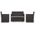 4 Piece Outdoor Lounge Set with Cushions Poly Rattan Black