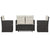 4 Piece Outdoor Lounge Set with Cushions Poly Rattan Black