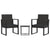 3 Piece Garden Lounge Set with Cushions Black Poly Rattan