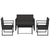 4 Piece Garden Lounge Set with Cushions Black Poly Rattan