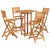 5 Piece Outdoor Bar Set Solid Wood Acacia