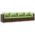 4 Piece Garden Lounge Set with Cushions Poly Rattan Brown