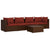 5 Piece Garden Lounge Set with Cushions Poly Rattan Brown