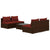 5 Piece Garden Lounge Set with Cushions Poly Rattan Brown