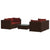 5 Piece Garden Lounge Set with Cushions Poly Rattan Brown