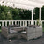 8 Piece Garden Lounge Set with Cushions Poly Rattan Grey