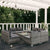9 Piece Garden Lounge Set with Cushions Poly Rattan Grey