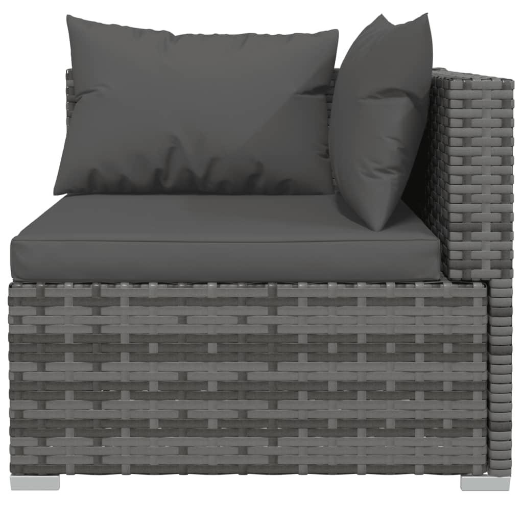 12 Piece Garden Lounge Set with Cushions Poly Rattan Grey