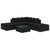 6 Piece Garden Lounge Set with Cushions Poly Rattan Black