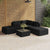 6 Piece Garden Lounge Set with Cushions Poly Rattan Black