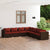 7 Piece Garden Lounge Set with Cushions Poly Rattan Brown