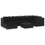 7 Piece Garden Lounge Set with Cushions Poly Rattan Black