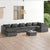 8 Piece Garden Lounge Set with Cushions Poly Rattan Grey